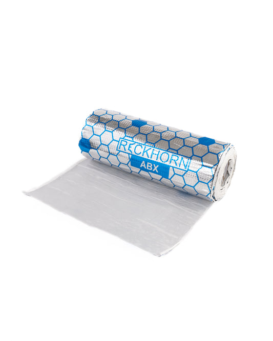 Alubutyl ABX Schalldämmmatten Rolle mit reflektierendem Design und praktischem Format, ideal für Schallisolierung.